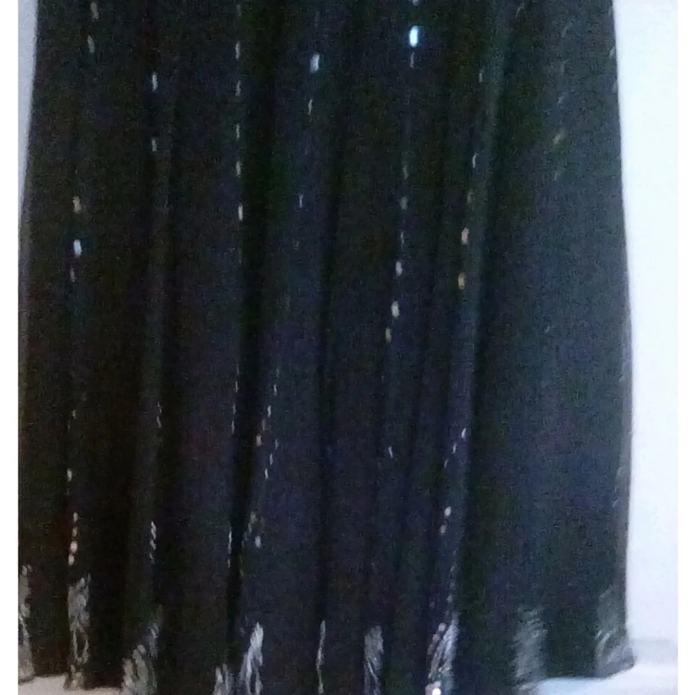 Black Full Skirt With Sequins ,size 6